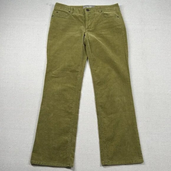 J Crew Pants Womens 8S 32x30 Corduroy Bootcut Chartreuse Peridot Country Classic - Picture 1 of 8